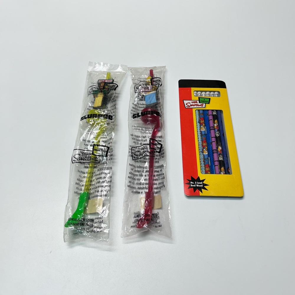 Collectible The Simpsons Straws and Pencils Bundle 2007